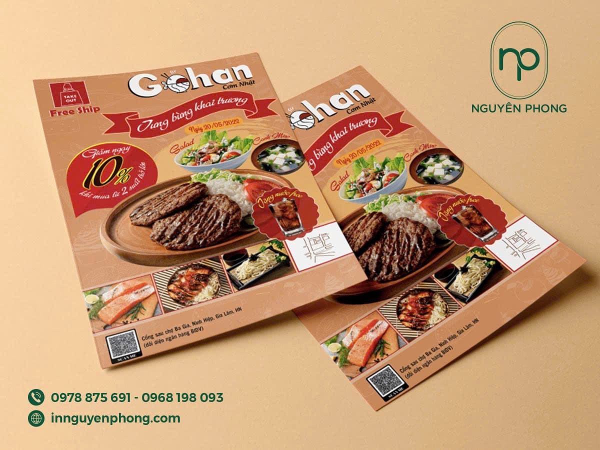 Tờ rơi cho nhà hàng